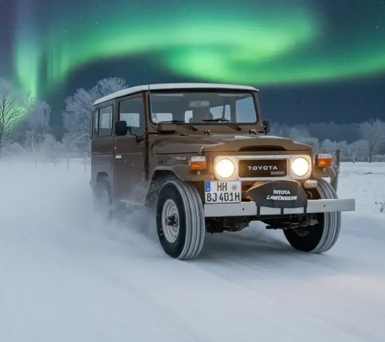 Toyota LandCruiser BJ40 von CARSPIRIT in Hamburg-Wilhelmsburg (Georgswerder) im Winter Toyota LandCruiser BJ40 von CARSPIRIT in Hamburg-Wilhelmsburg (Georgswerder) im Winter